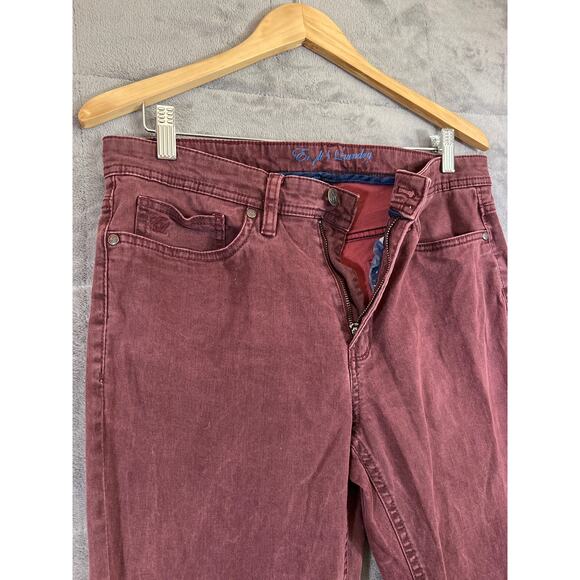 English Laundry Jeans Men 32x30 Dark Red Straight Leg Stretch Denim - Picture 3 of 10